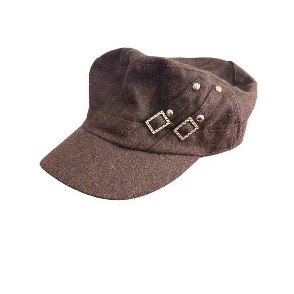 David Young Wool Blend Hat Silver Tone Hardware DYA-2165CD Brown Adjustable - Picture 1 of 5